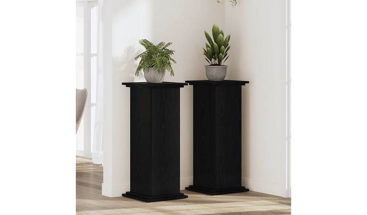 Walplus Engineered Wood Plant Stand - Black Oak - 33 x 33 x 80 cm