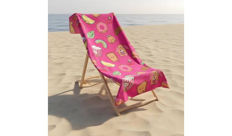 OHS Sweetie Pies Microfibre Beach Towel - Magenta