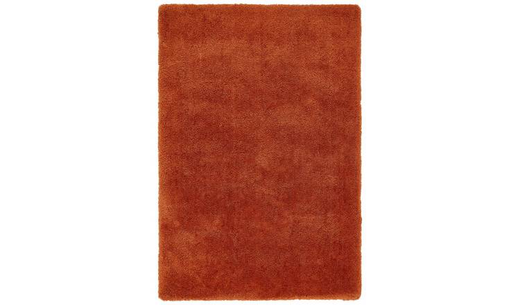 Mega Flooring Orange Shaggy Plain Rug - 160 x 230cm