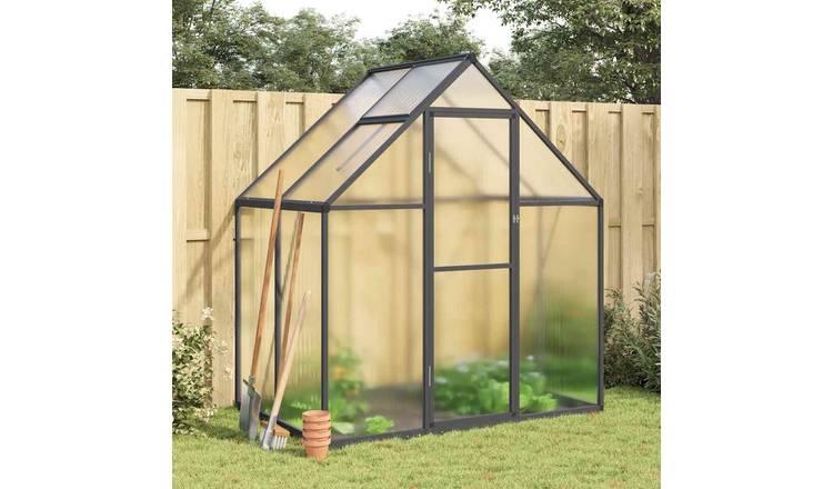 Walplus Greenhouse with Base - Anthracite and Transparent - 169 x 114 x 195 cm