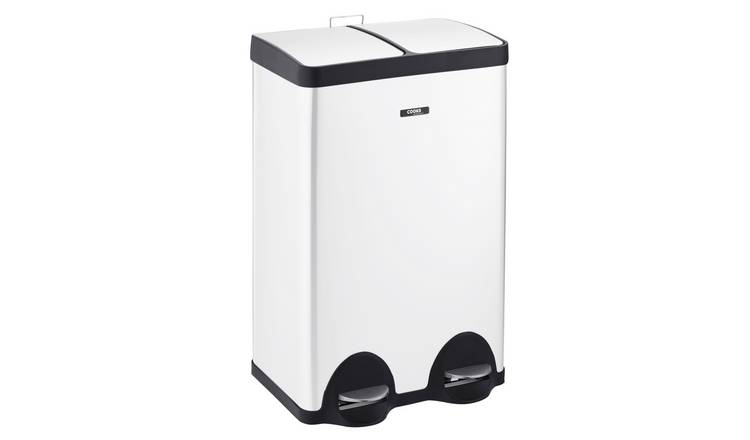 Cooks Professional 60L Dual Pedal Recycling Bin - White