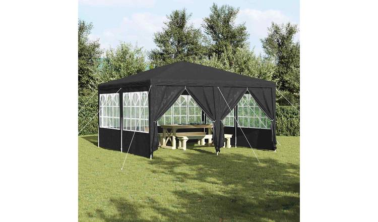 Walplus 4 x 4 m Polyethylene Garden Party Tent - Anthracite