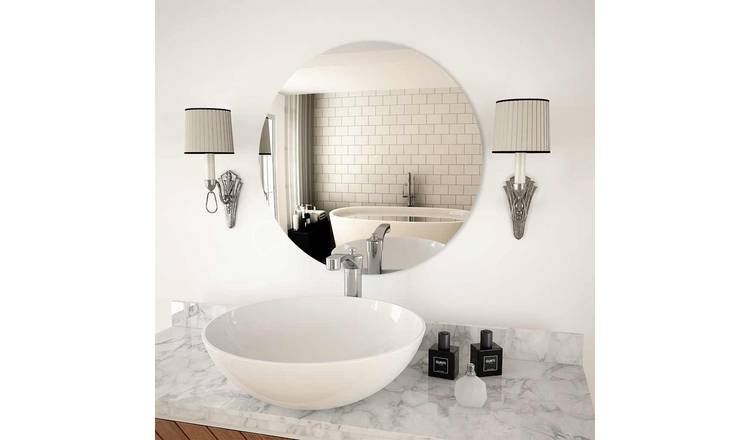 Walplus Round Glass Wall Mirror - Silver - 60 cm