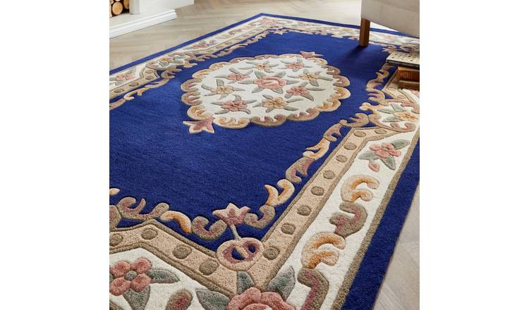 Mega Flooring Blue Traditional Floral Rug - 60 x 120cm