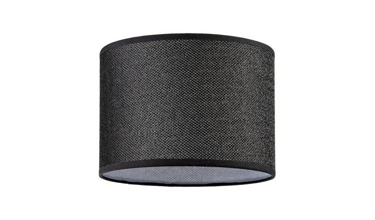 Happy Homewares Mini Diamond Black Glitter Fabric Lampshade - 25cm