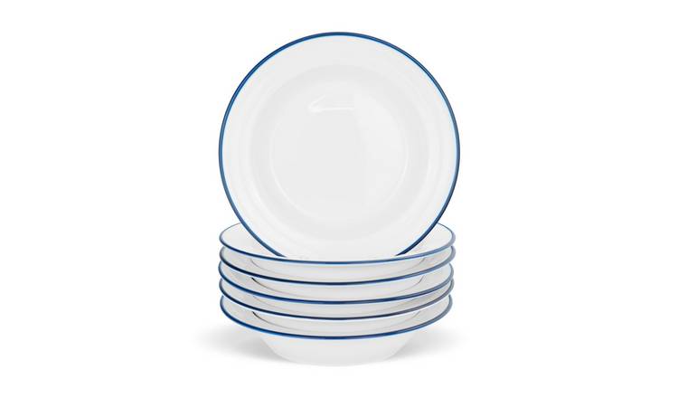 Nicola Spring White Farmhouse Soup Plates - Pack of 6