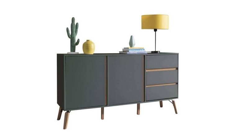 Noa & Nani Otto 2 Door Large Sideboard With 3 Drawers - Grey