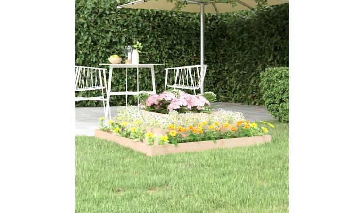 Walplus Wood Garden Planter - 110 x 110 x 27 cm