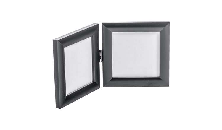 Nicola Spring Folding 2 Photo Frame - 4 x 4" - Black