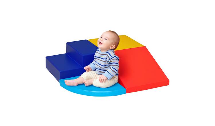 HOMCOM 4 Piece Foam Stairs Ramp Climb Crawl Kids Soft Play Set - Multicolored