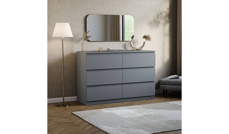 Vida Designs Denver 6 Drawer Chest - Grey