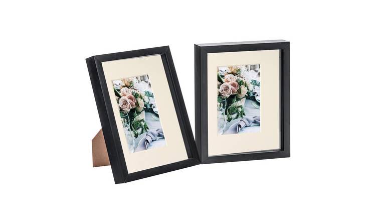 Nicola Spring 3D Box Photo Frames - 8 x 10" with Mount - Set of 2 - Black