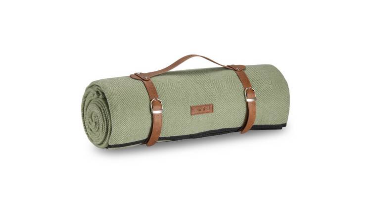 Vonshef 200x220cm Herringbone Design Waterproof Picnic Blanket - Green