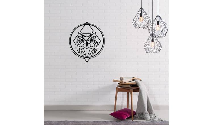 Decortie Metal Wall Art Owly Metal Wall Art - black