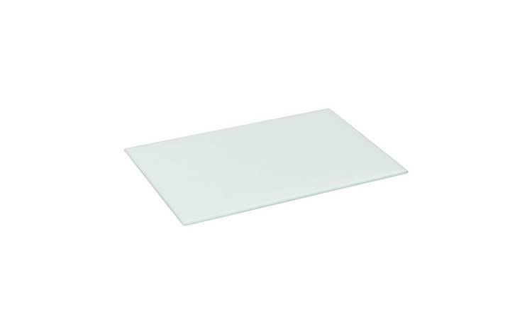 Harbour Housewares Glass Kitchen Chopping Board - 40 x 30cm - White