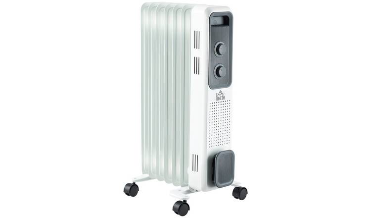 HOMCOM Portable Electric Heater with 3 Heat Settings - White