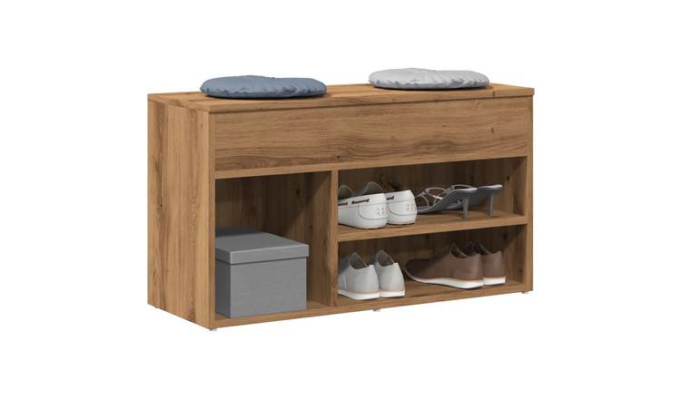 Walplus Engineered Wood Shoe Bench - Artisan Oak - 80 x 30 x 45 cm