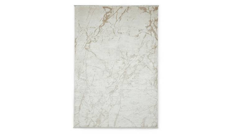 Mega Flooring White Modern Abstract Rug - 80 x 150cm