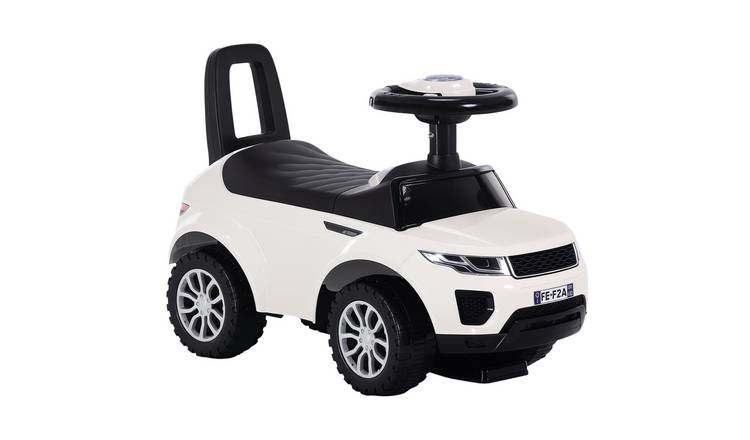 HOMCOM 3 in 1 Horn Steering Under Seat Storage Kids Sliding Car - White