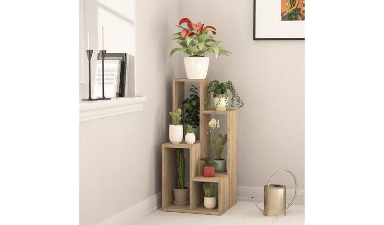 Decortie Sule Particleboard Plant Stand - Oak (Set of 2)