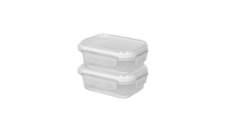 Harbour Housewares Glass Containers with Lids- Pack of 2 - 14.5 x 5cm