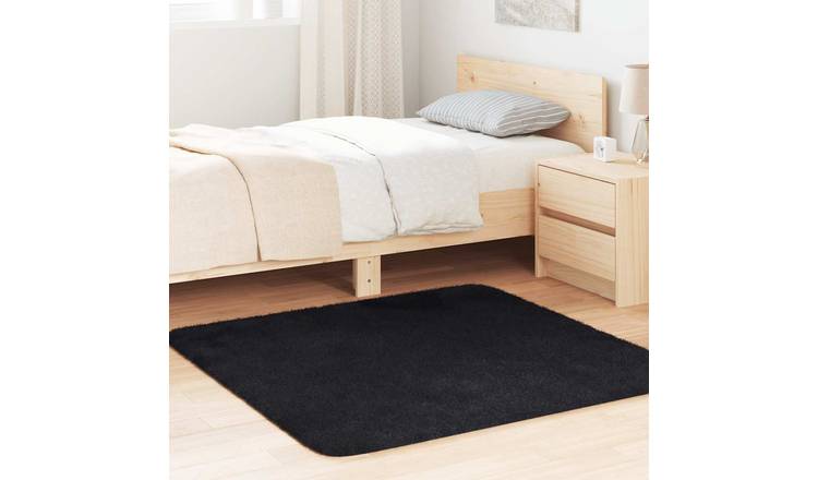 Walplus Navarra Polyester Rug - Black - 120 x 120cm