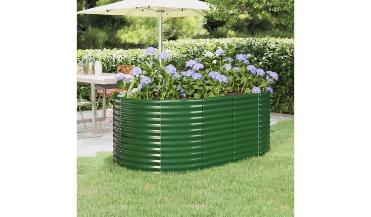 Walplus Galvanised Steel Raised Garden Bed - Green - 175 x 100 x 68 cm