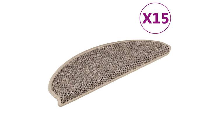 Walplus Pack of 15 Self-Adhesive Stair Mats - Dark Beige - 65 x 21 cm