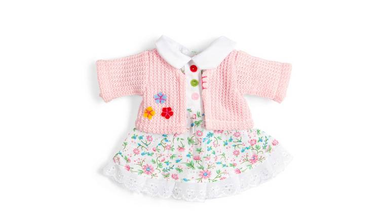 Bigjigs Toys Floral Pink Dress And Cardigan For Small Doll