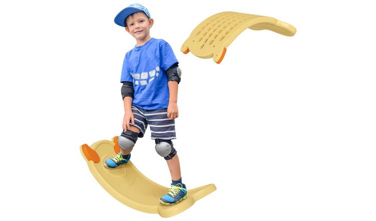 AIYAPLAY Toddler Curved Wobble Seesaw Balance Board - Yellow