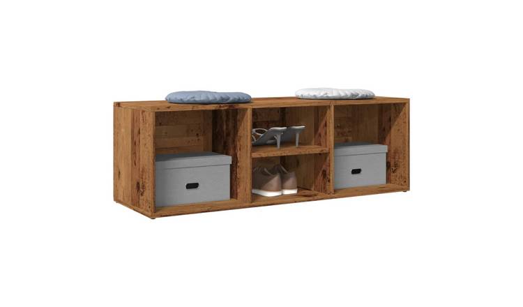 Walplus Engineered Wood Shoe Storage - Old Wood - 105 x 35 x 35 cm