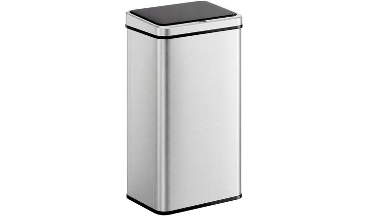 HOMCOM 50L Sensor Bin with Quiet Soft-Close Lid - Silver