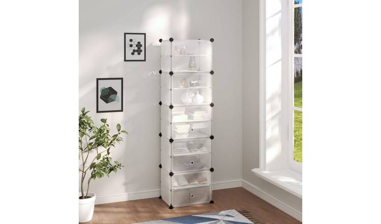 Walplus Plastic Shoe Rack - Transparent - 44 x 31.5 x 153.5 cm