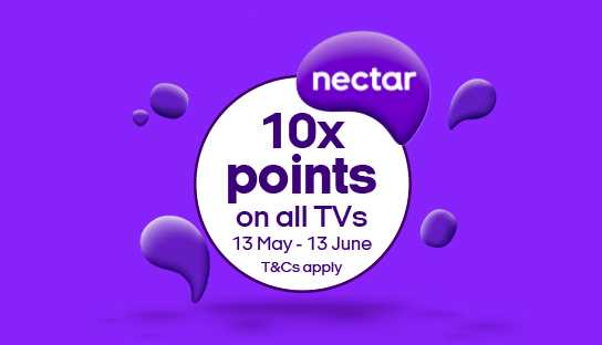 Find out more. 10x points on all TVs. Collect 10x points when you purchase any TV between 13 May to 13 June. T&Cs apply.