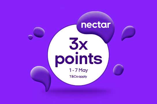 3x points. Collect 3x points when you shop between 1 - 7 May. T&Cs apply.