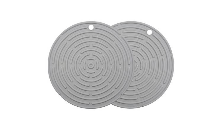 Argon Tableware Silicone Trivets - Grey - Pack of 2
