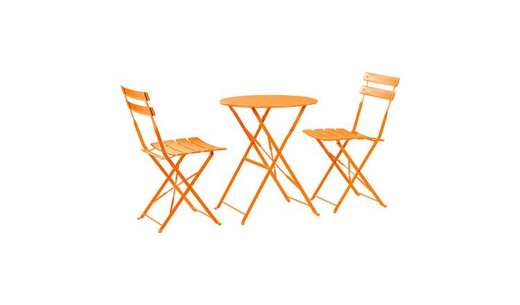 Harbour Housewares 2 Seater Sussex Bistro Set - Round - Orange