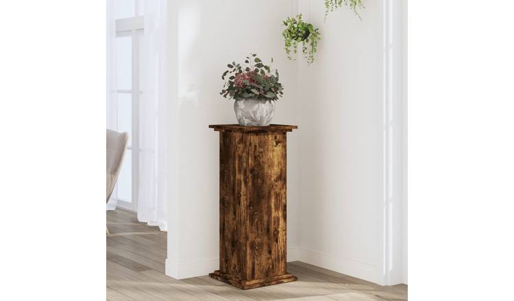 Walplus Engineered Wood Plant Stand - Smoked Oak - 33 x 33 x 80 cm