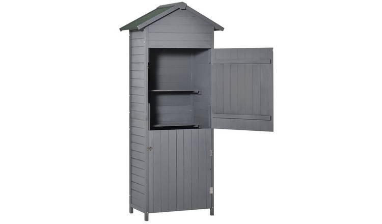 Outsunny Wooden Garden Storage Cabinet - Dark Grey