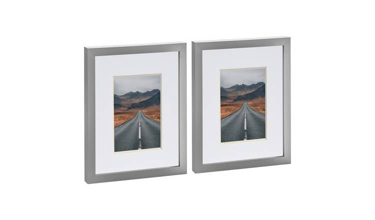Nicola Spring Photo Frames - 8" x 10" with Mount - Set of 2 - Grey