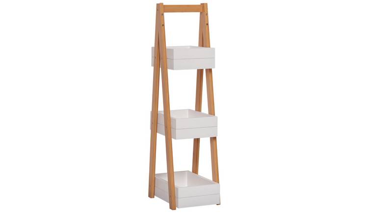 HOMCOM 3 Tier Freestanding Bathroom Shower Caddy - White