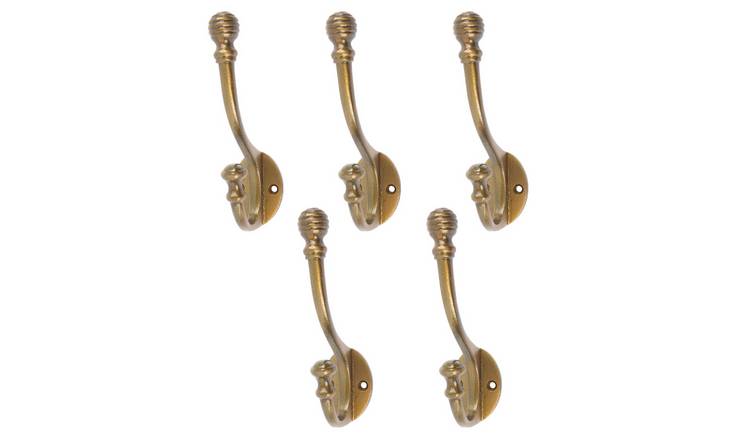 Hammer & Tongs Ball End Hat & Coat Hook - Brass - Pack of 5