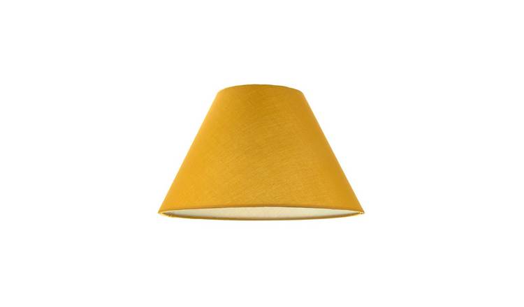 Happy Homewares Mustard Ochre Cotton Fabric Coolie Lampshade - 20cm