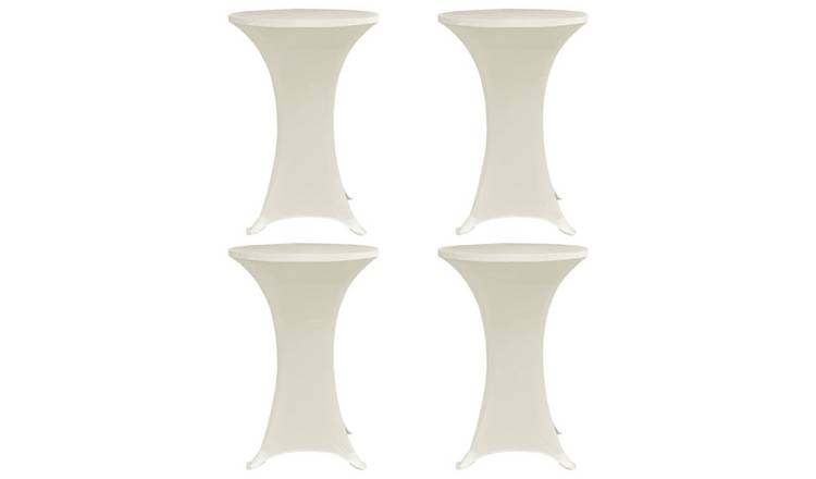 Walplus Pack of 4 Standing Table Cover Stretch - Cream - dia 60 cm