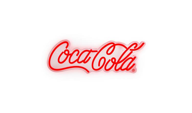 Global Gizmos 40cm Coca-Cola Logo LED Wall Light - Red