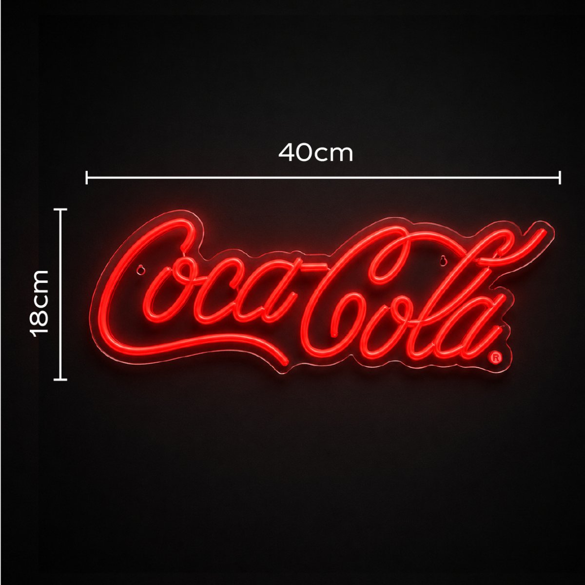 Buy Global Gizmos 40cm Coca-Cola Logo LED Wall Light - Red