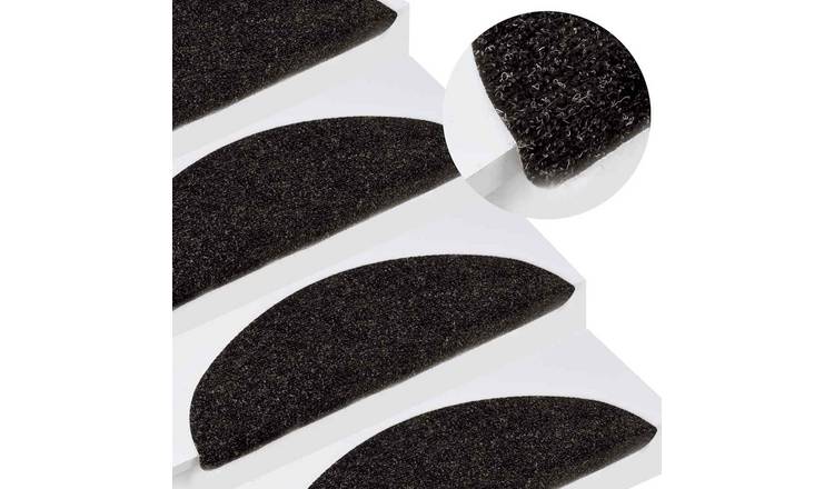 Walplus Pack of 15 Self-Adhesive Stair Mats - Anthracite - 56 x 17 cm