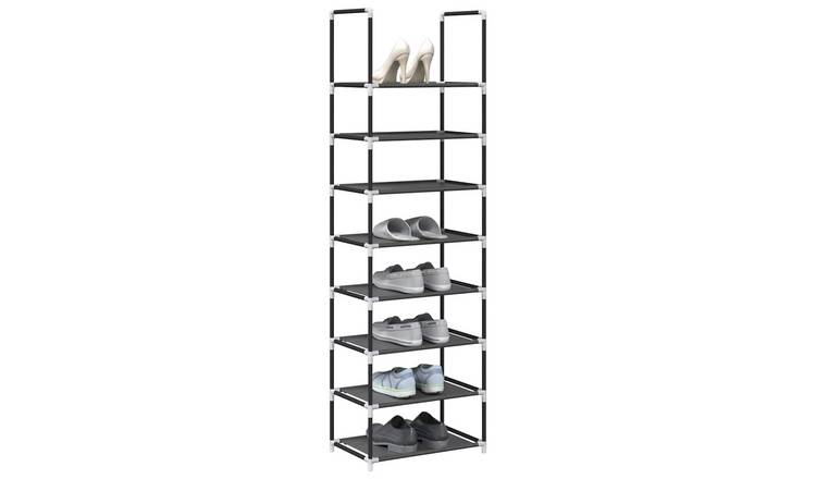 Walplus Steel Shoe Rack - Black - 44 x 28 x 145 cm