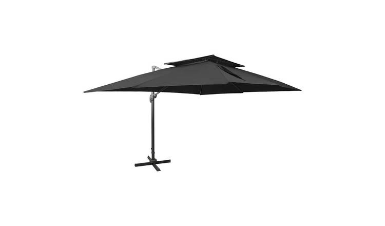 Walplus Cantilever Parasol - Black - 400 x 300 x 274 cm