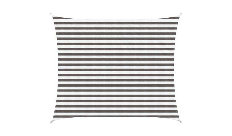 Walplus Rectangular HDPE Sun Shade Sail - Light Grey and White - 250 x 400 cm